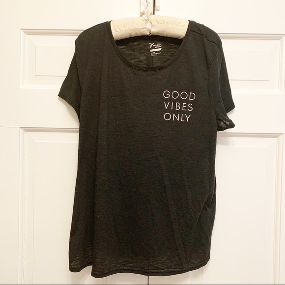 Old Navy Tops - GOOD VIBES ONLY Mantra Yoga Active Gym Tee Sz XXL